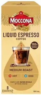 IGA Moccona Liquid Espresso Coffee Sachet Selected Varieties offer