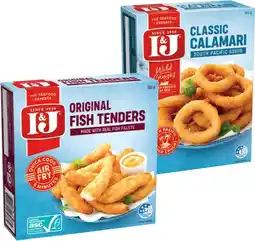 IGA I&J Fish Tenders 320g, Calamari or Squid 360g Selected Varieties offer