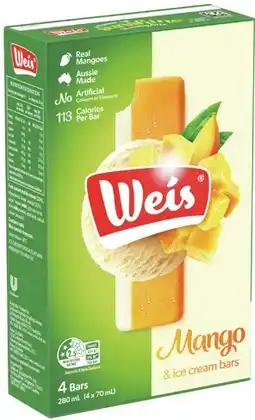 IGA Weis Ice Cream Bar 4‑6 Pack Selected Varieties offer