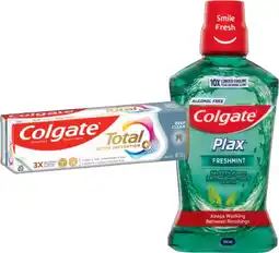 IGA Colgate Plax Mouthwash 500mL or Total Premium Toothpaste 115g Selected Varieties offer