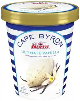 IGA Norco Cape Byron Ice Cream Selected Varieties offer