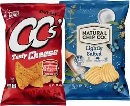 IGA The Natural Chip Co, CC’s Corn Chips or Samboy Potato Chips 175g Selected Varieties offer