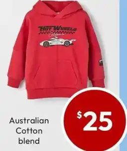 Target Hot Wheels Australian Cotton Blend Sweat Hoodie offer