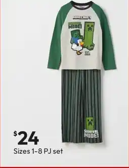 Target Minecraft Australian Cotton Older Boys Pyjama Set offer
