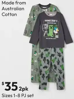 Target Minecraft Australian Cotton 2 Pack Younger Boys Knit Pyjama Set offer
