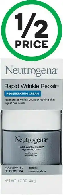 Woolworths Neutrogena Rapid Wrinkle Repair Regenerating Cream 48g offer