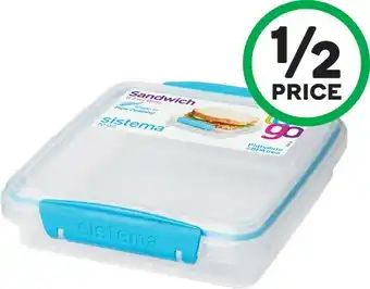 Woolworths Sistema To Go Sandwich Box 450ml offer
