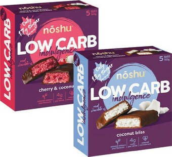 Woolworths Noshu Low Carb Bars 160g Pk 5 offer