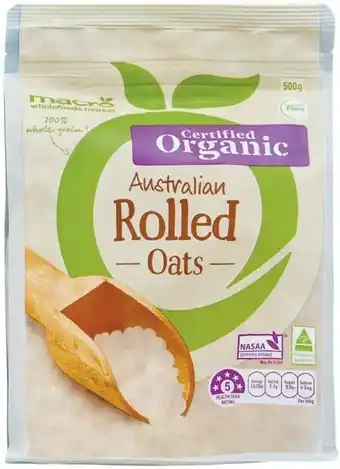 Woolworths Macro Organic Rolled Oats 500g offer