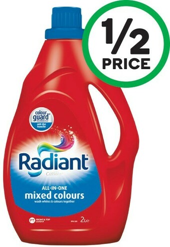 Woolworths Radiant Laundry Liquid 2 Litre or Powder 2 kg offer