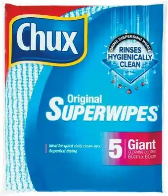 Woolworths Chux Superwipes Giant Pk 5 offer