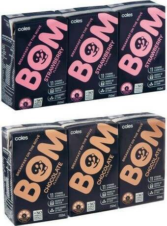 Coles Coles BOM Liquid Breakfast 3x250mL offer