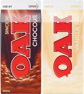 Coles Oak Flavoured Milk 600mL offer