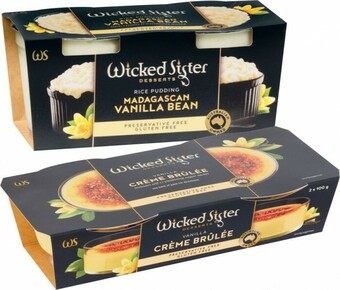 Coles Wicked Sister Desserts 2 Pack 160g-340g offer