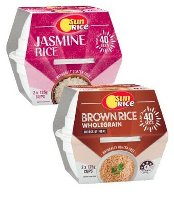 Coles Sunrice Microwaveable Rice Cups or Pouch 240g-250g offer