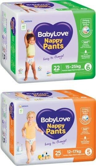 Coles BabyLove Bulk Nappy Pants 22 Pack-28 Pack offer