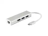 Officeworks Comsol USB-C to Gigabit Ethernet 3 Port USB Hub offer