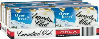 Coles Canadian Club & Cola Cans 24x375mL offer