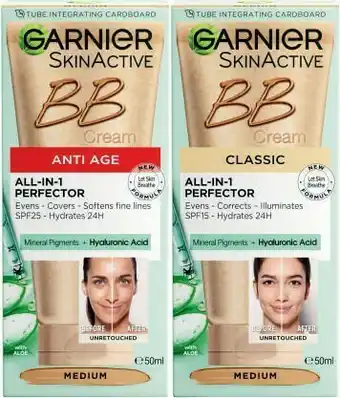 Garnier BB Cream Anti Age Medium or Perfecting Care All In 1 Medium 50mL