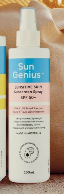 Coles Sun Genius Sensitive Skin Sunscreen Spray SPF50+ 200mL offer