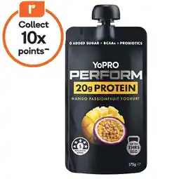 Woolworths YoPRO Perform High Protein Yoghurt Pouch offer