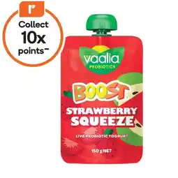 Woolworths Vaalia Boost Probiotic Yoghurt Pouch offer