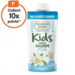 Woolworths Farmers Union Greek Style Kids Yogurt Pouch offer