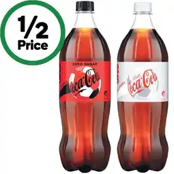 Woolworths Coca-Cola Classic, Zero Sugar or Diet Soft Drink Varieties 1.25 Litre offer