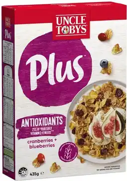 Coles Uncle Tobys Plus Cereal-435g offer