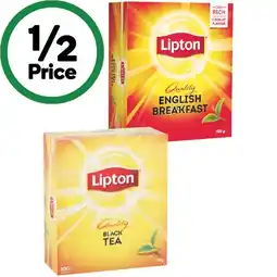 Woolworths Lipton Quality English Breakfast Tea or Black Tea Pk 100 offer