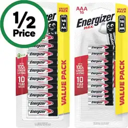 Woolworths Energizer Max Batteries AA or AAA Pk 16 offer