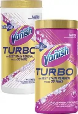 Coles Vanish NapiSan Gold Pro Turbo Stain Remover Powder offer