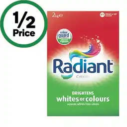 Woolworths Radiant Laundry Liquid 2 Litre or Powder 2 kg offer