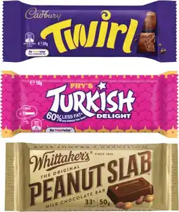 Coles Whittaker's or Cadbury Chocolate Bar 30g-55g offer
