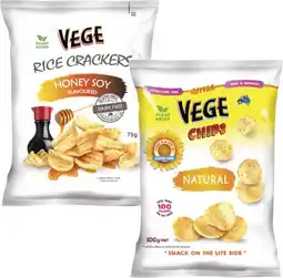 Coles Vege Chips 100g or Rice Crackers 75g offer