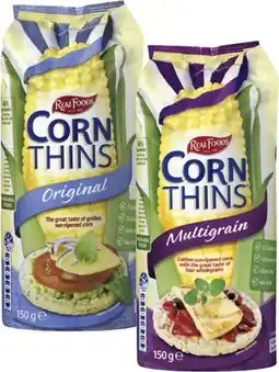 Coles Real Foods Corn Thins-150g offer