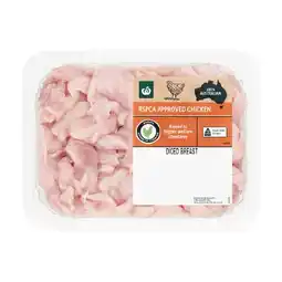 Woolworths Australian Fresh RSPCA Approved Chicken Breast Diced offer