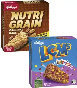 Coles Kellogg's LCMs or Nutri Grain Bars 100g-110g offer
