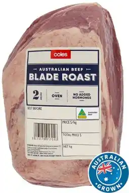 Coles Coles Australian No Added Hormones Beef Blade Roast offer