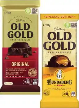 Coles Cadbury Old Gold Block Chocolate-180g offer