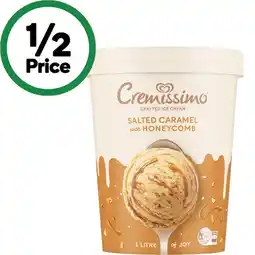 Woolworths Cremissimo Ice Cream Tub offer