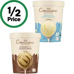 Woolworths Cremissimo Ice Cream Tub offer