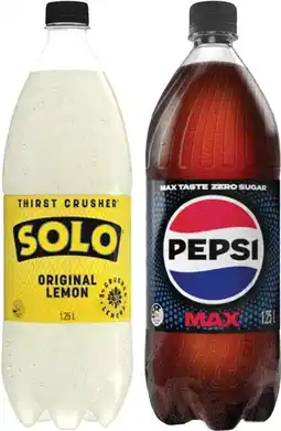Coles Pepsi or Solo Soft Drink 1.25 Litre offer