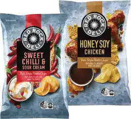 Coles Red Rock Deli Potato Chips-165g offer