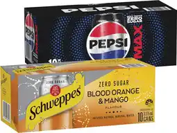 Coles Pepsi or Solo Soft Drink or Schweppes Sparkling Water 10x375mL offer
