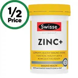 Woolworths Swisse Ultiboost Zinc+ Tablets offer