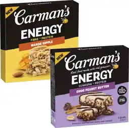 Coles Carman's Energy Bars-200g offer