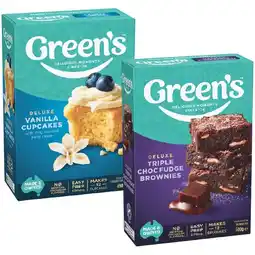 Woolworths Green’s Deluxe or Gluten Free Baking Mixes 275-630g offer