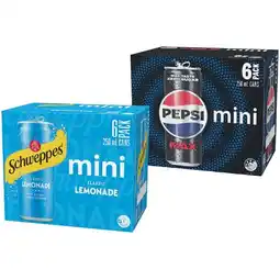 Woolworths Pepsi Max, Schweppes Lemonade or Solo Drink Varieties 6 x 250ml offer