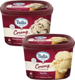 Coles Bulla Creamy Classics Ice Cream Tub offer